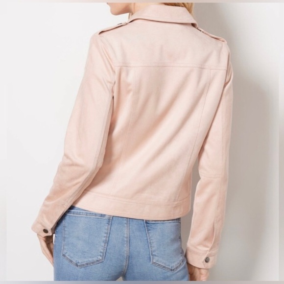 KUT from the Kloth Woman’s Alena Hidden Zipper Trucker Jacket XS Powder Pink NWT - Picture 3 of 15